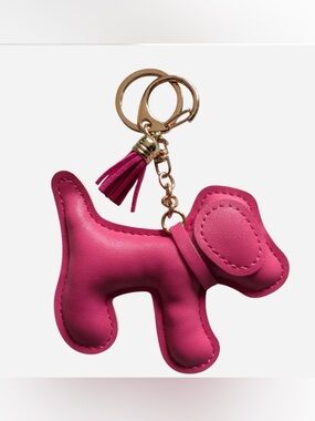 Pink Dog Tassel Keychain